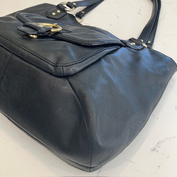 COACH F24961 Black Campbell Large Carryall Tote Leather Shoulder Bag - Picture 4 of 16